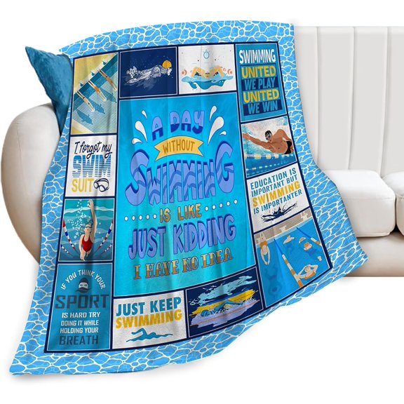 Cozy Flannel Soft Warm Plush Lightweight 50"X40" Swimming Blanket - Sports & Gifts for Men, Women & Users