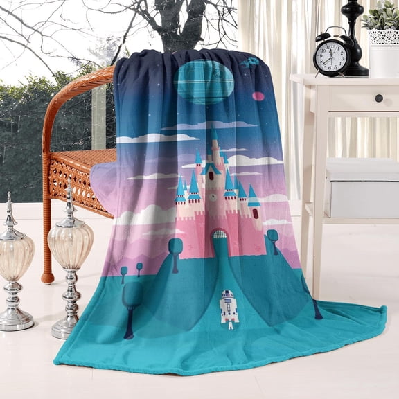 Cozy Flannel Throw Blanket-40”x50”,Soft Throws All Season Blanket for Couch Bed Chair