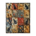 thumbnail image 1 of Cozy Flannel Throw Blanket with Black Cat and Floral Pattern for Adults, Soft Warm Bedding Decor, Couch Sofa Lap Blanket for Cat Lovers, Lightweight Plush Fleece Blanket for Winter Nights and Gifts, 1 of 4
