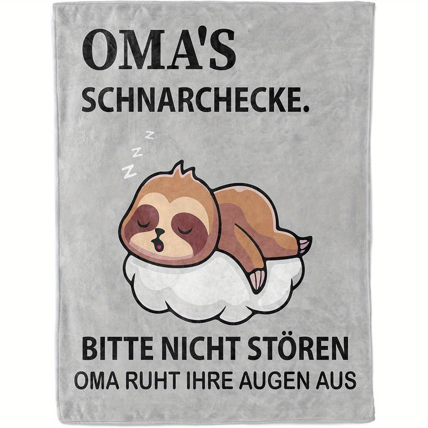 Cozy Fleece Blanket with Adorable Sloth Design & Humorous German Text ...