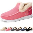 thumbnail image 1 of Cozy Fleece Slip-On Boots for Women, Winter Warm Plush Lined Non-Slip Flat Shoes, Fur Lined Indoor Outdoor Casual Loafer Boots, 1 of 7