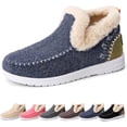 thumbnail image 1 of Cozy Fleece Slip-On Boots for Women, Winter Warm Plush Lined Non-Slip Flat Shoes, Fur Lined Indoor Outdoor Casual Loafer Boots, 1 of 7