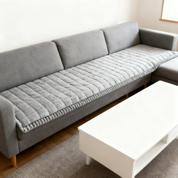 Cozy Fleece Sofa Cover for Pets, Machine Washable with Non-Slip Bottom for 3-Seater