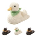 thumbnail image 1 of Cozy Fluffy 3D Duck Plush Slippers, Unisex Fuzzy Animal House Slippers with Checkered Scarf, Warm Winter Closed‑Back Indoor Footwear for Apartment Dorm, 1 of 5