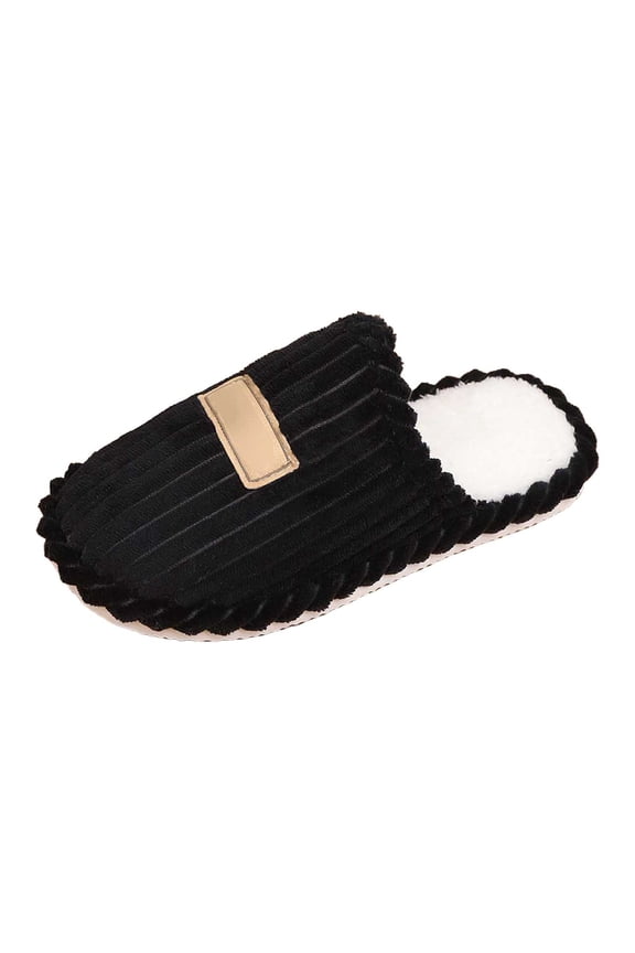 Cozy Fluffy Slippers for Women Warm Soft House Shoes Non- Cozy Slippers And Stylish Indoor Stripe Slippers For Couples Warm And Comfortable Home Footwear
