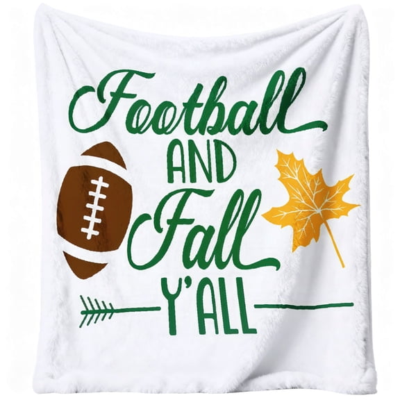Cozy Football-Themed Flannel Throw Blanket - Digital Printing, 280Gsm, Soft, Warm And Versatile for Couch, Office, And Travel - All-Season Comfort