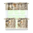 thumbnail image 1 of Cozy Forest Mushroom Curtains 3pcs Set 27.5x24in, Polyester Botanical Tier Panels and Valance, Rustic Kitchen Window Treatment for Fall and Thanksgiving, 1 of 5