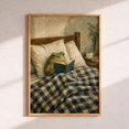 Cottagecore Reading Cozy Frog Reading in Bed, Whimsical Animal Art, Cottagecore Wall Art ...