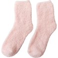 thumbnail image 1 of Cozy Fuzzy Home Socks, Polyester Winter Warm Socks with Elastic Cuff for Sleeping and Lounging (Pink D, 1pair, One Size), 1 of 10