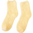 thumbnail image 1 of Cozy Fuzzy Home Socks, Polyester Winter Warm Socks with Elastic Cuff for Sleeping and Lounging (Yellow, 1pair, One Size), 1 of 10