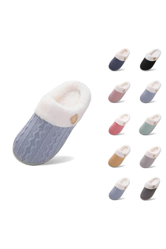 Cozy Fuzzy Slippers for Women Plush Soft Home Comfort Ladies Fashion Winter Insulation Closed Toe Flat Bottom Soft Slippers