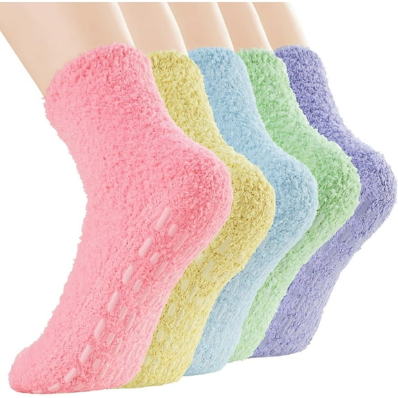 Cozy Fuzzy Socks for Women Non Slip Socks Slipper Socks Fluffy Socks Hospital Socks with Grips for Women Sleep