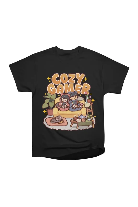 Cozy Gamer Couple T-Shirt Tee Gift For Him Merch For Her Apparel For Friend