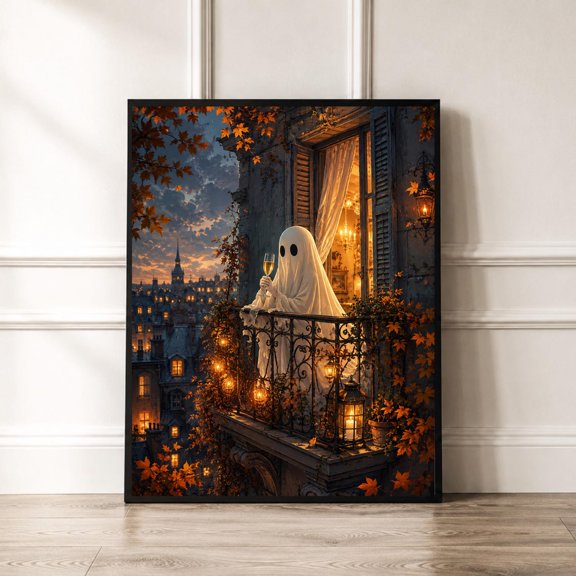 Cozy Ghost Balcony Wall Art Print