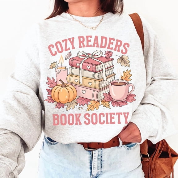 Cozy Girl Book Club Fall Sweatshirt Trendy Sweatshirt Stickers And More Cozy Readers Book Society Sweatshirt Book Lover Clipart Spooky Readers Book Club Sweatshirt