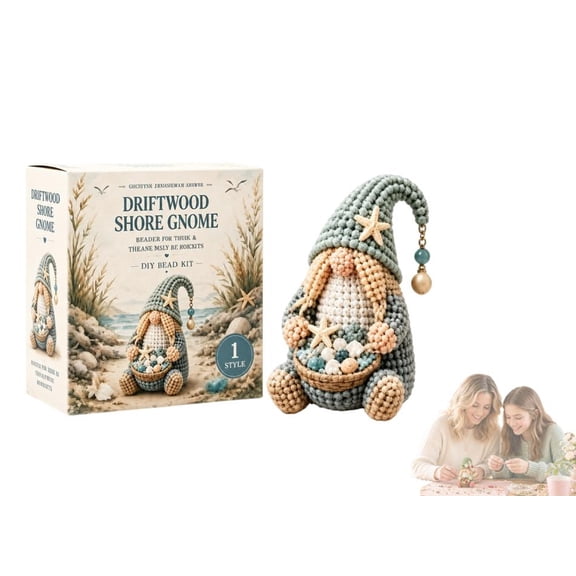 Cozy Gnome DIY Bead Kit Collection – 12 Unique Designs Including Happy Gnome & Berry Basket (Driftwood Shore Gnome)