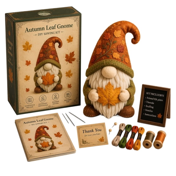 Cozy Gnome DIY Patchwork Kit, Gnome DIY Felt Patchwork Kit, Creative DIY Sewing Art Craft for Beginner Crafters Home Decor Unique Handmade Gift