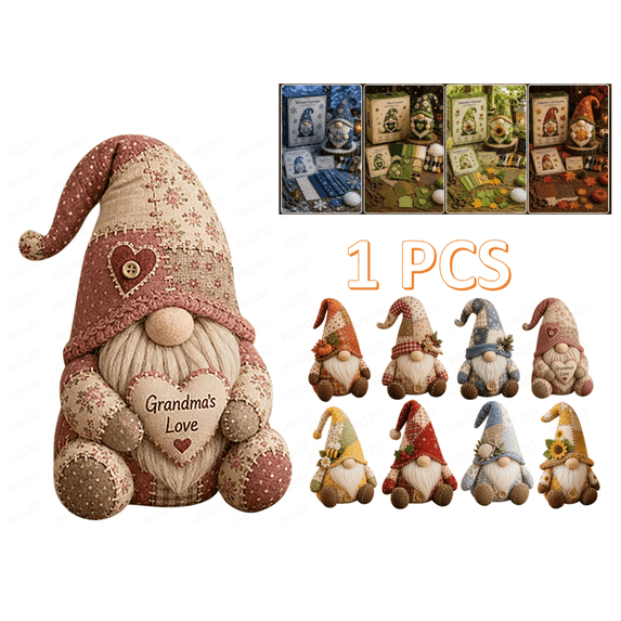 Cozy Gnome DIY Patchwork Kit, Handcrafted Felt Gnome Sewing Kit,3D Gnome DIY Sewing Project for Adults &Beginners, Home Decor & Gift