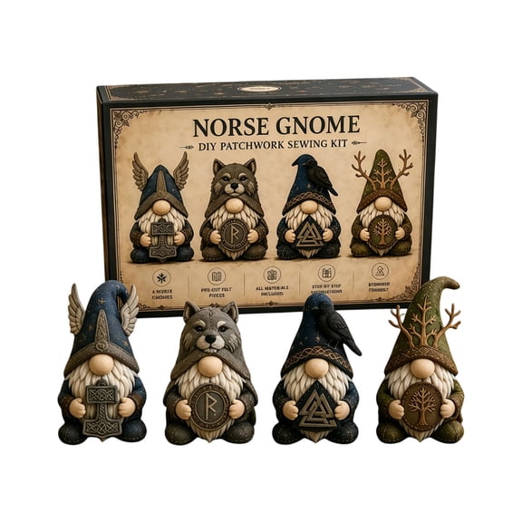 Cozy Gnome Patchwork Sewing Kit, Complete Pre-Cut Felt DIY Handmade Craft Set For Adult Beginner Home Decor