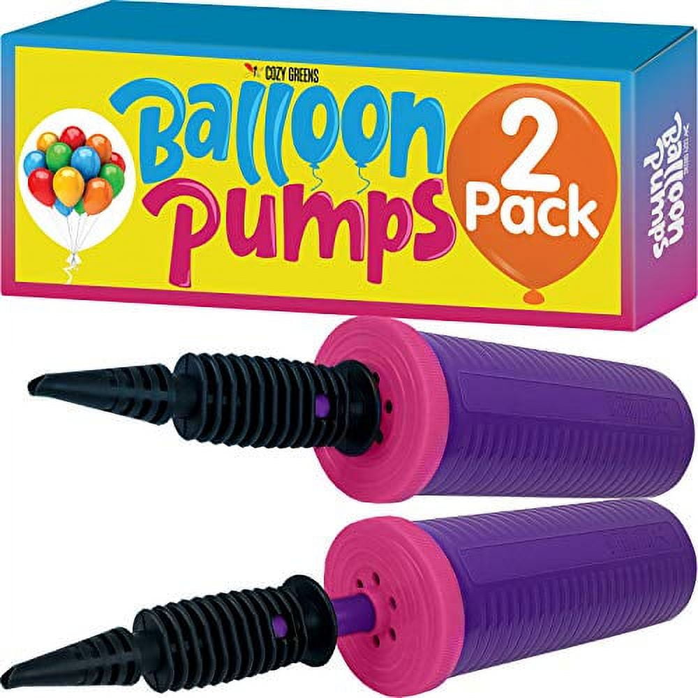 Balloon Pump Hand Held, Inflator Air Pump for Balloons - 2Way Dual Action, 2Pack: Friends can Help - Easy to Use, 100% Lifetime Satisfaction Guarantee - Sturdy Ballon Inflator Pump