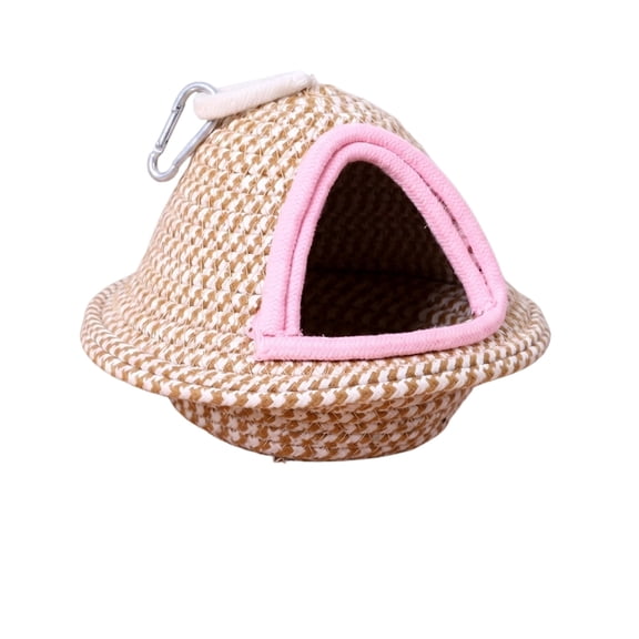 Cozy Handwoven Grass Bird Nest Hut Warm Shelter for Small Birds Parrots Hummingbirds Outdoor Garden Backyard Hanging Bird House, 1pcs