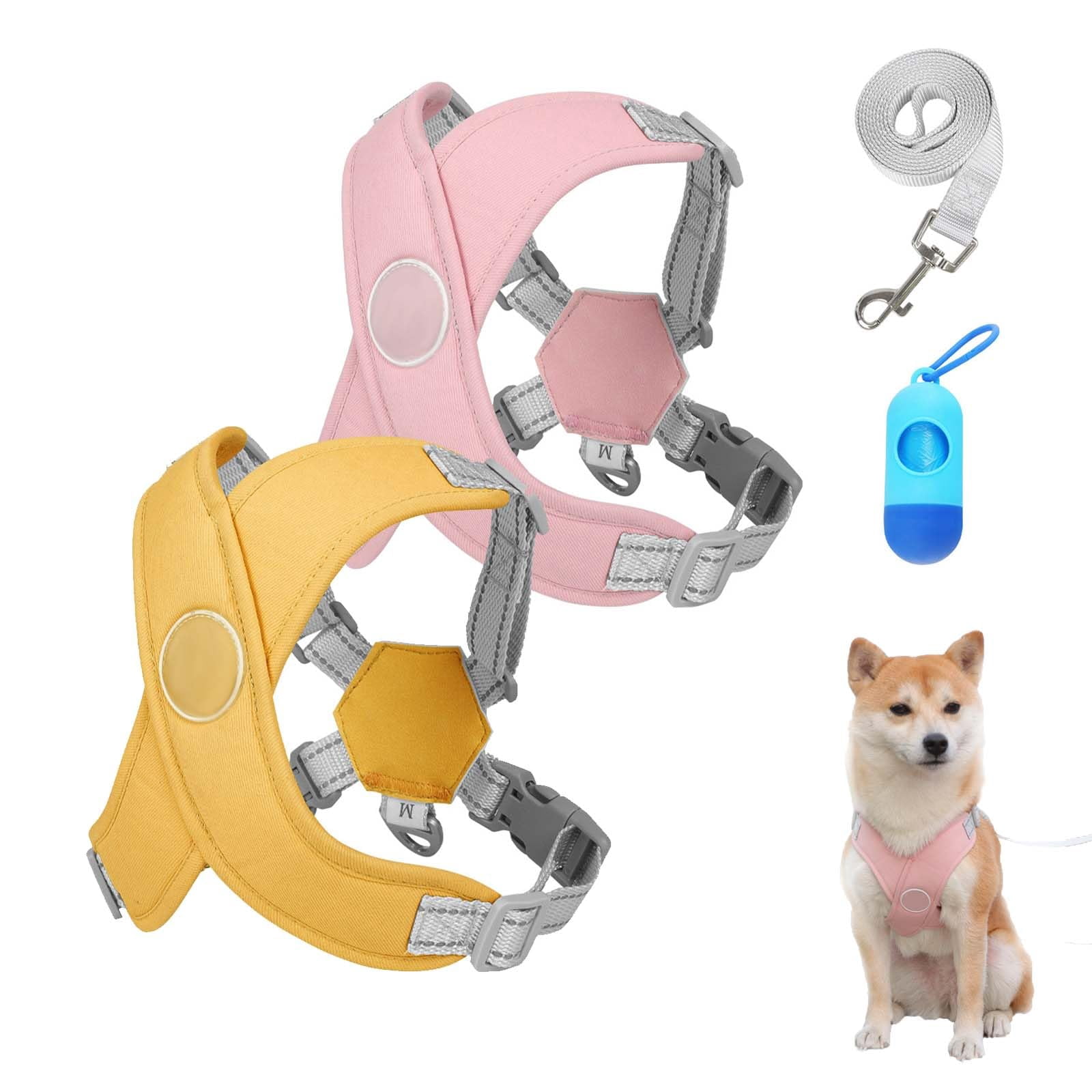 Cozy Harness,Dog Harness, Medium Small Cozy Harness, Breathable&Comfortable | Anti-Breakaway | Reflective at Night (Blue+Yellow,M)