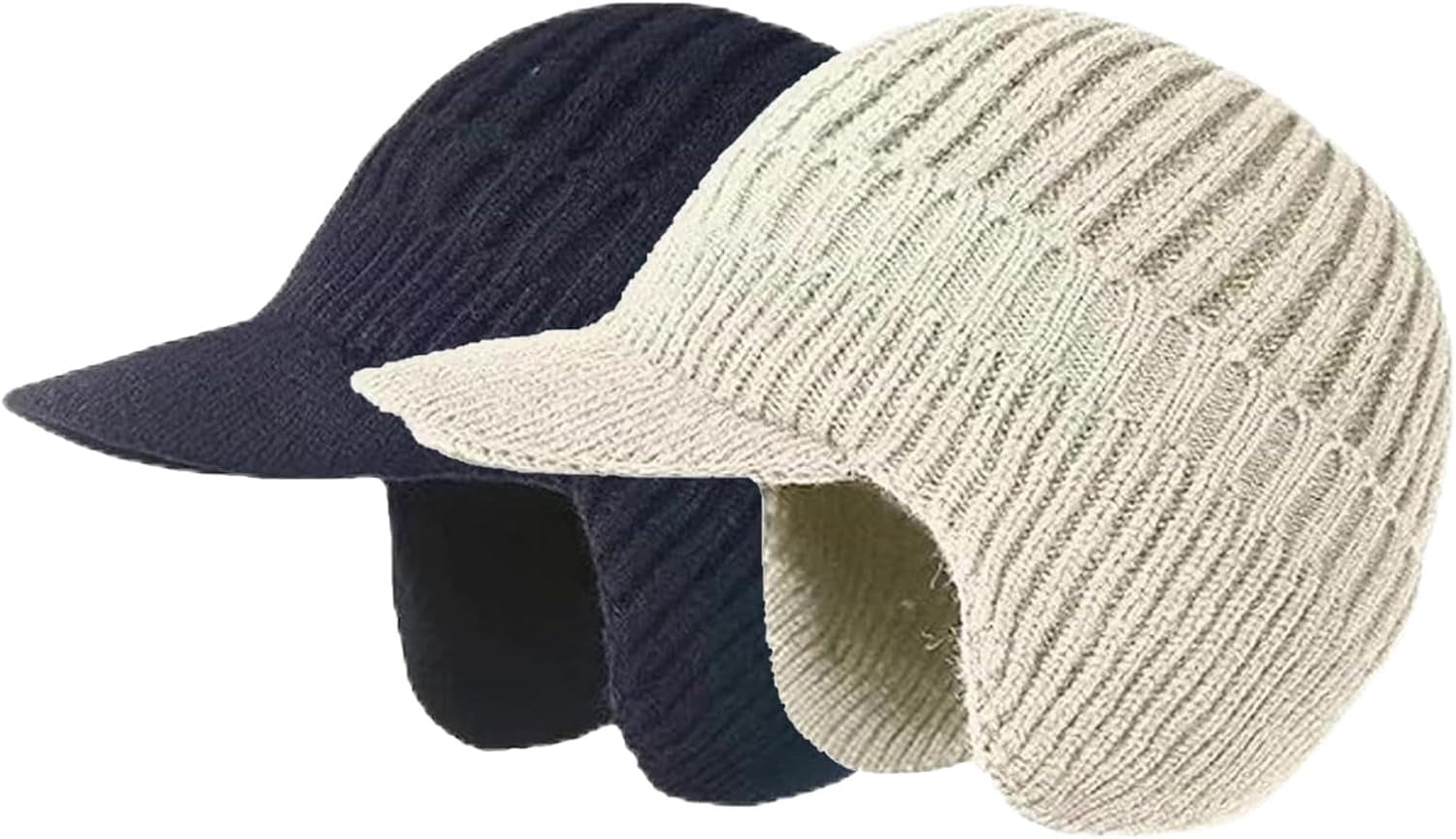 Cozy Head Beanie, Warm Winter Hat with Ear Flaps for Cold Weather, Stretchy Knitted Beanie for Men and Women, Ideal for Cycling Skiing Running Hiking