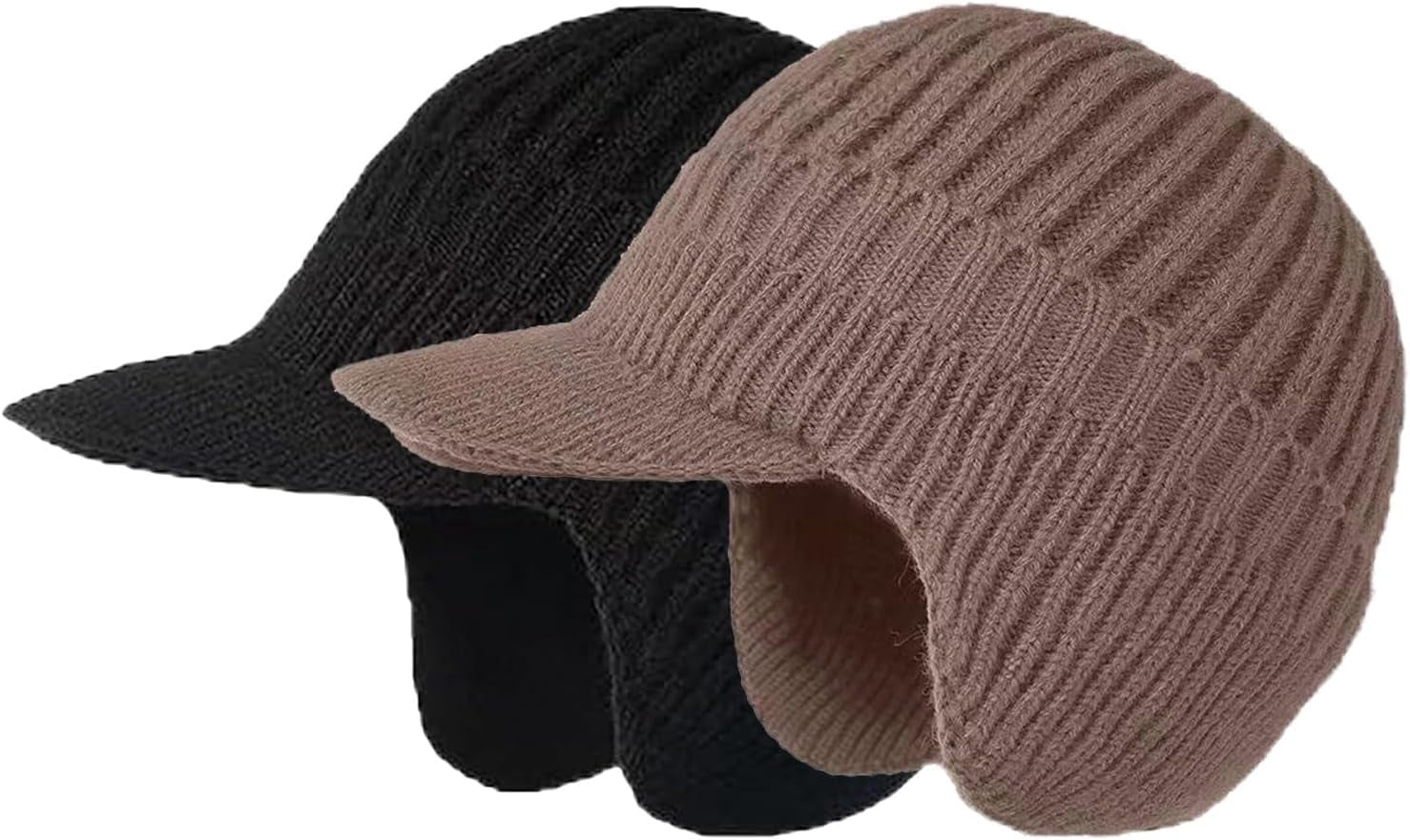 Cozy Head Beanie, Warm Winter Hat with Ear Flaps for Cold Weather, Stretchy Knitted Beanie for Men and Women, Ideal for Cycling Skiing Running Hiking