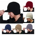thumbnail image 1 of Cozy Head Beanie for Women & Men, CozyHead Beanie, Winter Hat with Brim & Ear Flaps Black One Size, 1 of 4