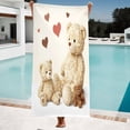 thumbnail image 1 of Cozy Heart Pattern Beach Towel - Soft Absorbent Pool Towel for Travel & Swimming Perfect for Summer Fun, 1 of 6