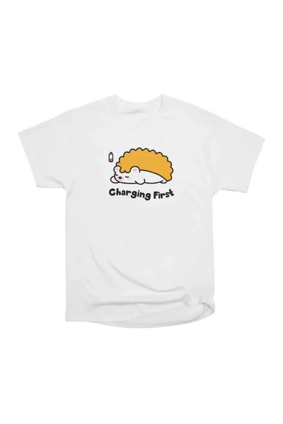 Cozy Hedgehog Charging First T-Shirt Tee Gift For Him Merch For Her Apparel For Friend