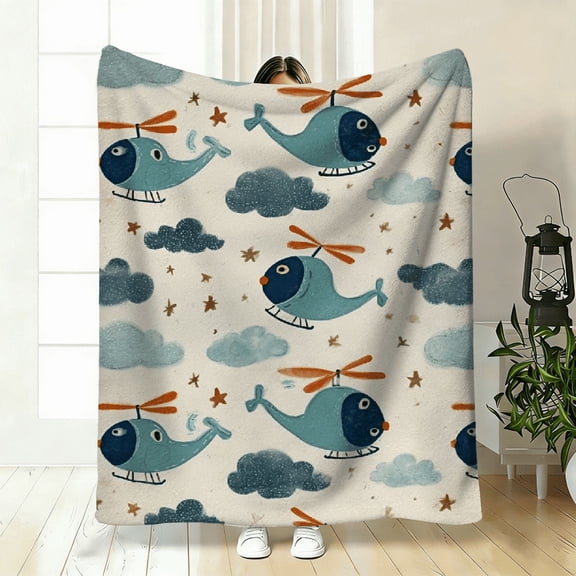 A Cozy Helicopter Blanket with Soft, Suitable for Year-Round Use As a Cooling Blanket. It'S a Perfect Gift for Family And Friends, Appropriate for All Seasons, Made from 100 Breathable Polyester