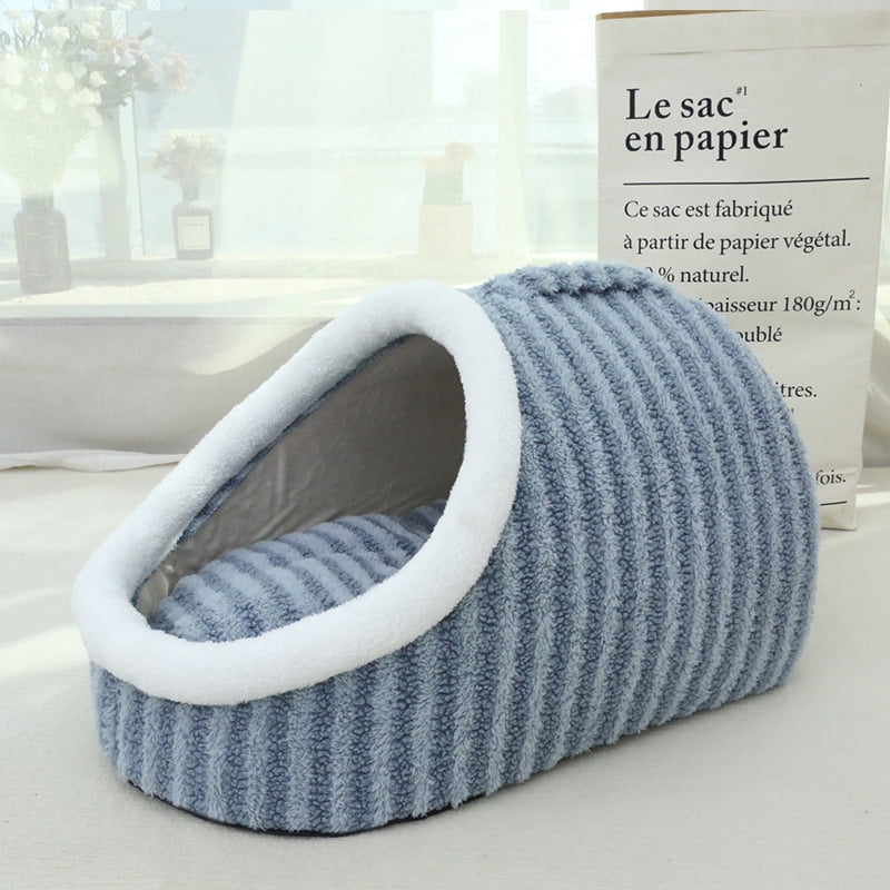 Cozy Hideaway Pet Bed, Indoor Bed with Removable Mattress, Warm Cat Sleeping Bed, Cat House Indoor Bed, Non-slip Washable Soft Pet Slipper Cave Bed for Small and Medium Pe