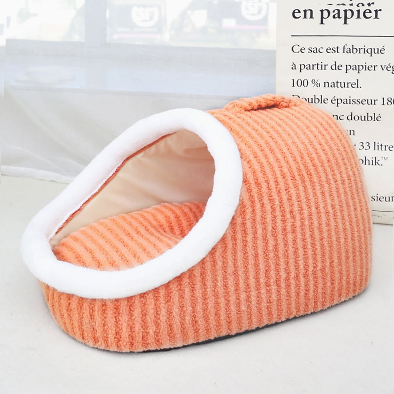 Cozy Hideaway Pet Bed, Indoor Bed with Removable Mattress, Warm Cat Sleeping Bed, Cat House Indoor Bed, Non-slip Washable Soft Pet Slipper Cave Bed for Small and Medium Pe