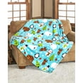 thumbnail image 1 of Plazatex Holiday Pals Micro plush Design All Season Blue Color 50" X 60" Throw Blanket, 1 of 2
