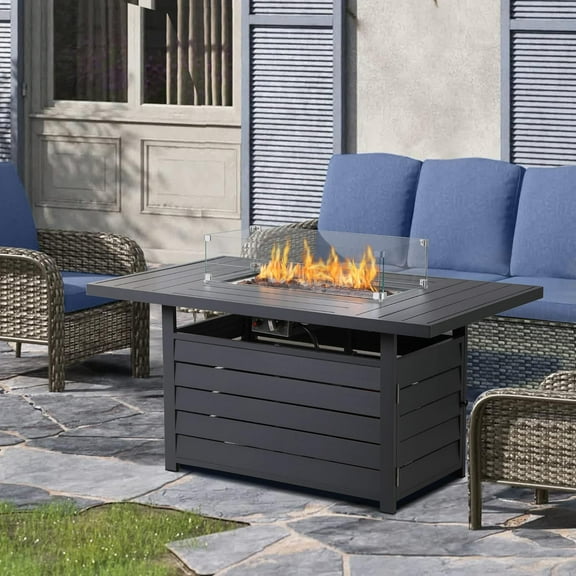 Cozy Home 54.33 x 31.89 Rectangular BTU50000 Propane Fire Pit Table
