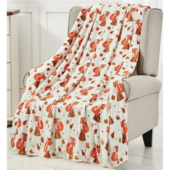 Cozy Home 653466014120 50 x 60 in. Fall Vixen Holiday Throw Blanket, Multi Color