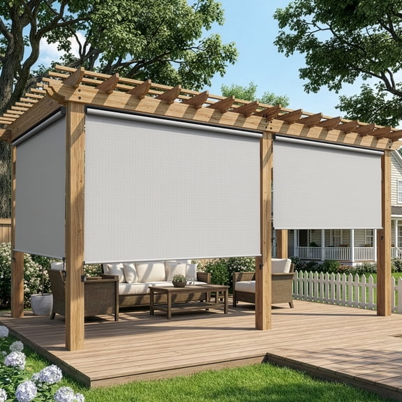 Cozy Home 95% Blackout High-Density Polyethylene Outdoor Roller Blinds and Shades, Grey 6"x6"