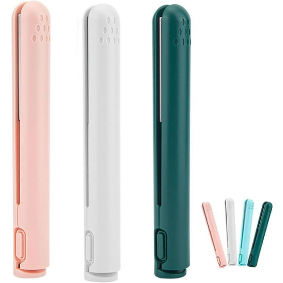 Cozy Home Curling Iron Mini, Cozy Home Ceramic Curling Iron, Upgrade 2-in-1 Hair Straightener and Curling Iron, Dualglam Portable USB Mini Dual-Purpose Curling Iron for Short Hair (3PCS C)