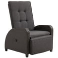 thumbnail image 1 of CozyHome Outdoor Wicker Patio Chair with 160° Adjustable Backrest and Footrest, Outdoor Recliner Lounge Chair with Non-Slip Legs, 300 lbs Capacity, Gray, 1 of 7