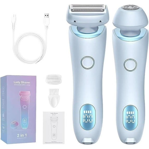 Cozy Home Razor, Cozy Home Electric Shaver for Women, Electric Shaver and Razor Rechargeable 2-in-1 Body and Facial Epilator, Ipx7 Waterproof, Wet & Dry Use (Blue,1PC)
