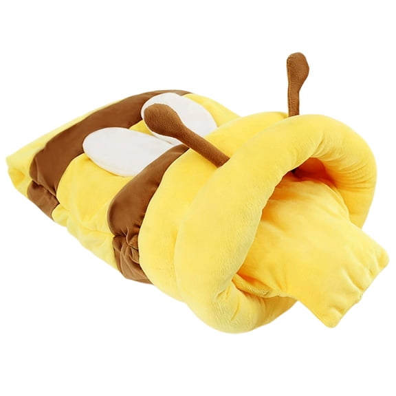 "Cozy Honeybee Cat Sleeping Bag – Warm Enclosed Bed for Rest and Play"