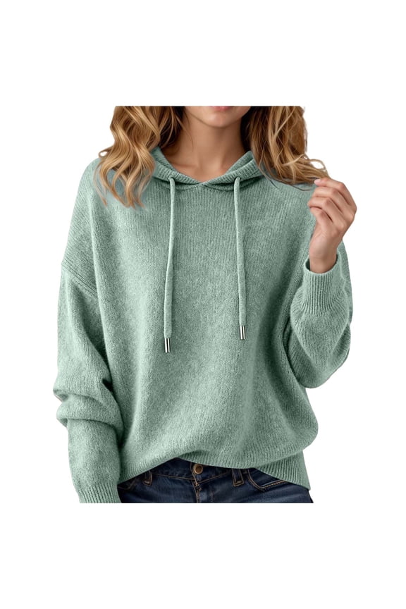 Cozy Hooded Pullover for Everyday Comfort Women's Casual Outerwear Light Green S