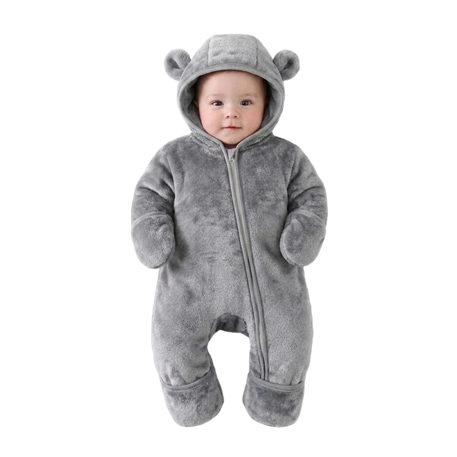 Cozy Rompers Cozy Hooded Romper for and Toddlers Long Sleeve Warm Jumpsuit for ...