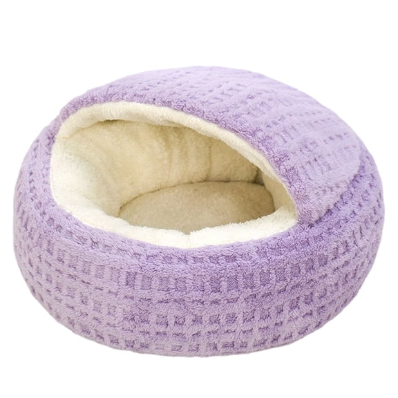 Cozy Hooded Pet Bed for Cats and Small Dogs - Semi Enclosed Warm Indoor Outdoor Warming for Puppy's Comfort and Rest