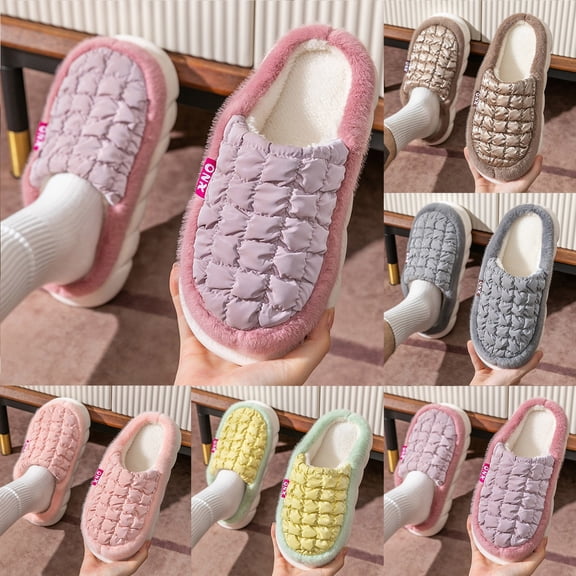 Cozy House Slippers For Women With Memory Foam Soft Warm Fuzzy Slippers Women Home Womens Slipper Shoes For Indoor Coffee 41
