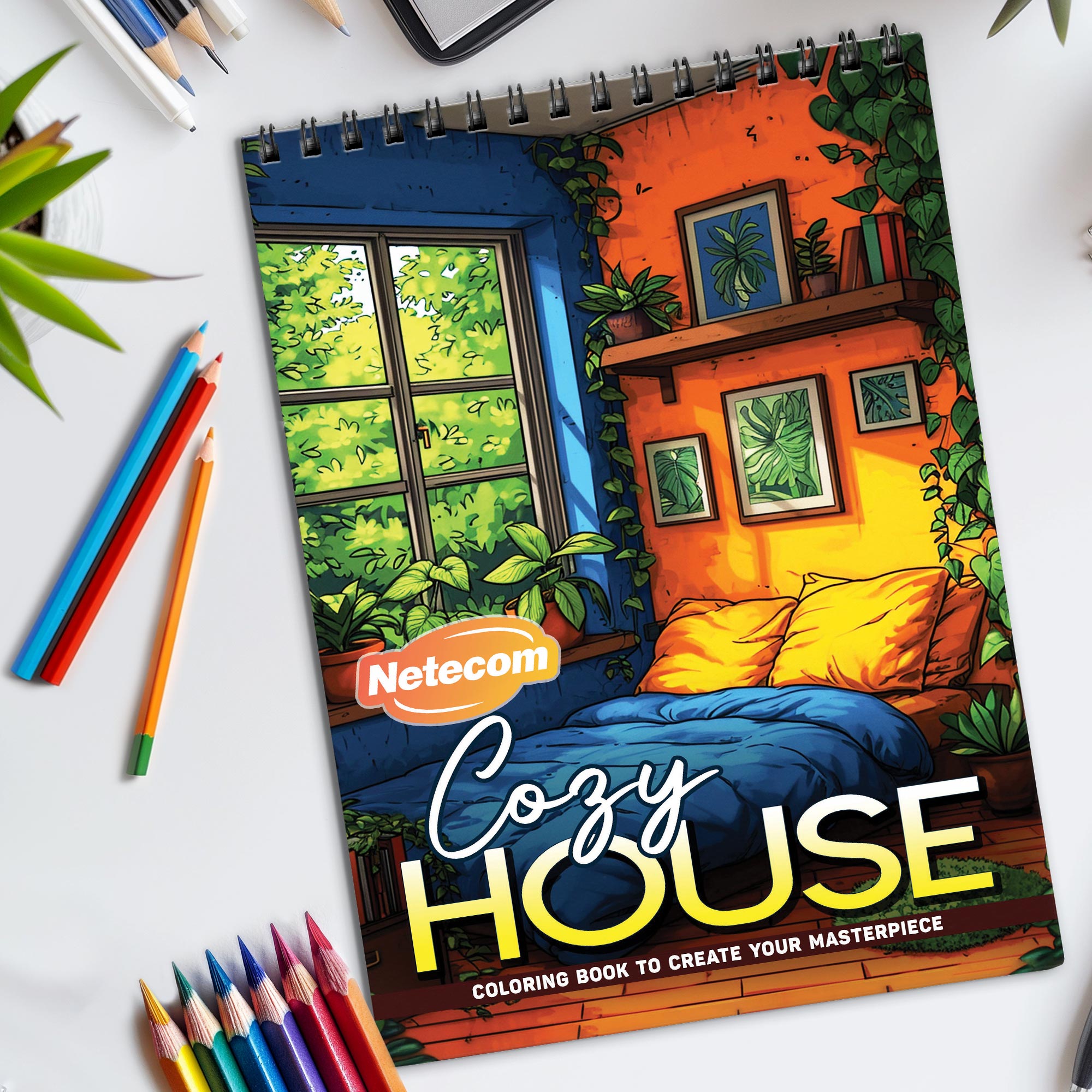 LBKHOUSE Large Print Marigolds Coloring Book Spiral Bound for Adults, Premium Cover