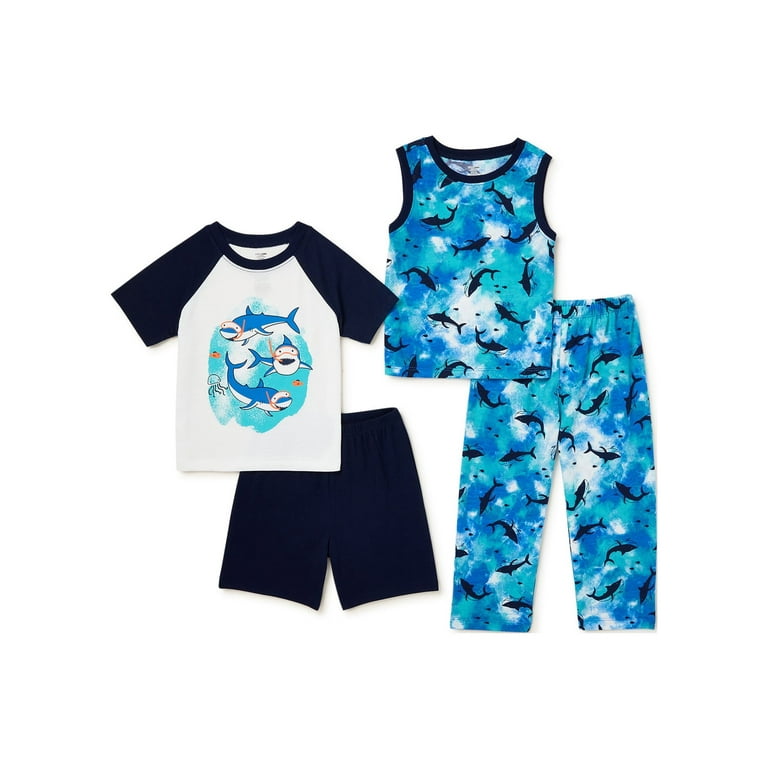 Cozy Jams Baby and Toddler Boy Pajama Sleepwear Set, 4-Piece, Sizes 12M-5T  