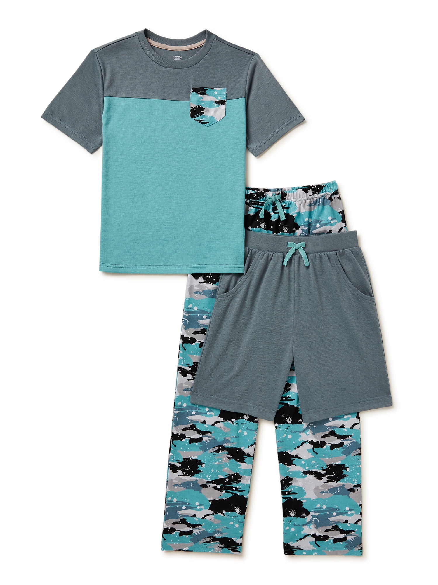 Cozy Jams Boys Top, Pants and Shorts Pajama Set, 3Piece, Sizes 820