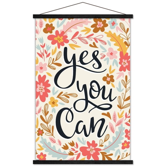 Cozy Joy - Yes You Can Wall Poster with Magnetic Frame, 22.375" x 34"